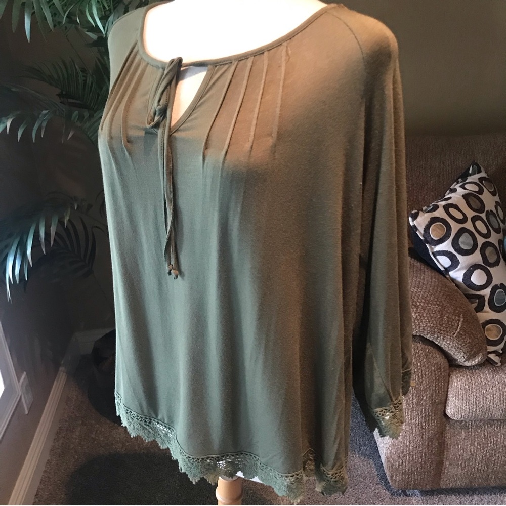 Avenue plus size rayon stretch pullover top